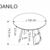 Τραπέζι DANILO καρυδιά/μαύρο 120x74x65 cm