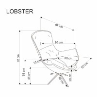 Πολυθρόνα Σαλονιού LOBSTER μπεζ  90/97/92 cm