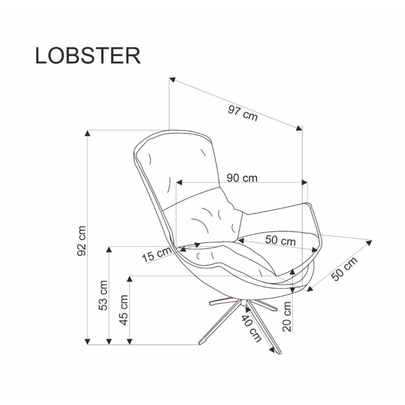Πολυθρόνα Σαλονιού LOBSTER μπεζ  90/97/92 cm