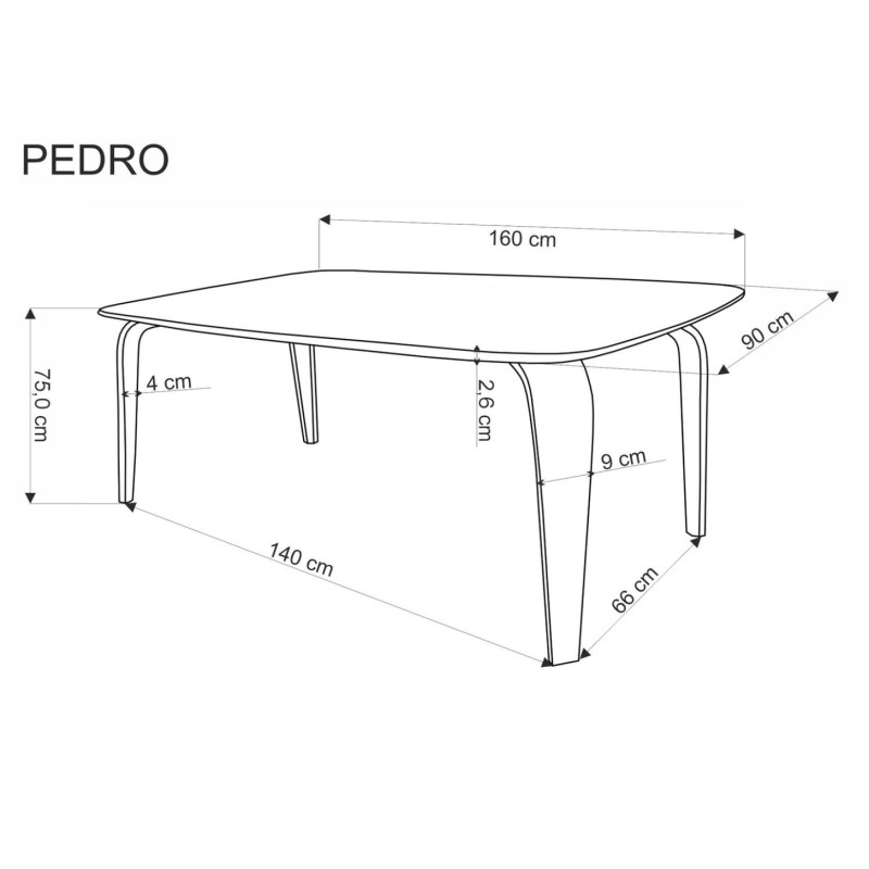 Τραπέζι τραπεζαρίας PEDRO ,καρυδιά / μαύρο 160x90x75cm