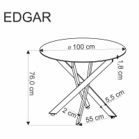 Τραπέζι τραπεζαρίας EDGAR σε φυσικό 100x76x55cm