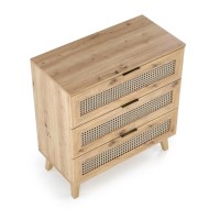 BORNEO KM-2 Συρταριέρα με ραττάν σε φυσικό 80x40x85cm
