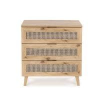 BORNEO KM-2 Συρταριέρα με ραττάν σε φυσικό 80x40x85cm