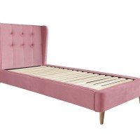ESTELLA 90 cm Μονό κρεβάτι ροζ 102/219/113 cm; (για στρώμα 90x200)