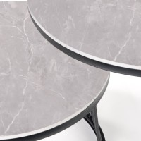 Τραπεζάκια σαλονιού σε γκρι μάρμαρο 60x40 και 80x46cm