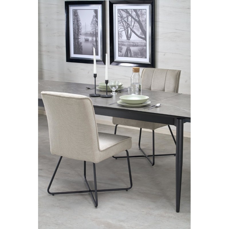 K534 Καρέκλα τραπεζαρίας σε μπεζ  50x60x90 με ύψος καθίσματος 47cm
