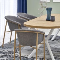 K489 Καρέκλα μπεζ  59x56x80 με ύψος καθίσματος 46 cm