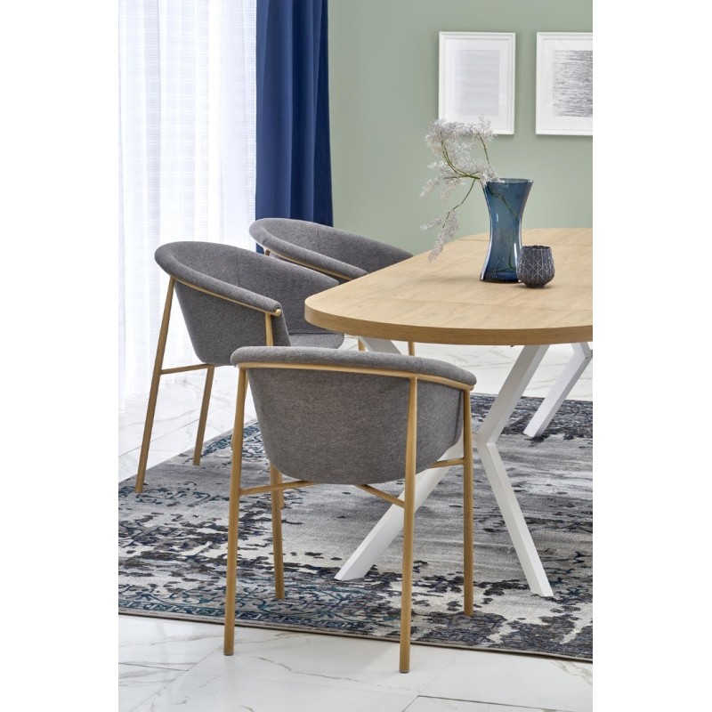 K489 Καρέκλα μπεζ  59x56x80 με ύψος καθίσματος 46 cm