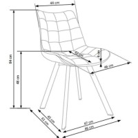 K549 Καρέκλα μπεζ : 46x61x84cm με ύψος καθίσματος 48 cm
