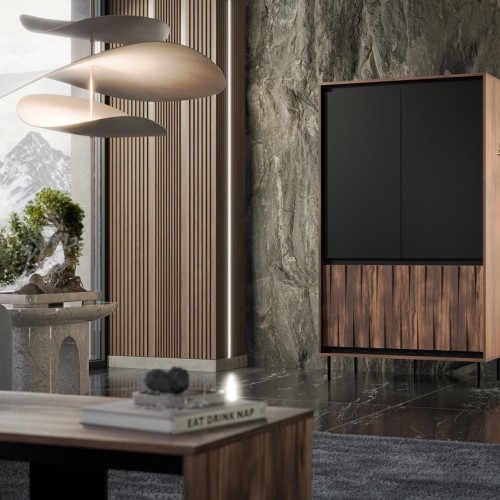 Ντουλάπι SWING S-1 σε καρυδί/μαύρο 102x55x179cm