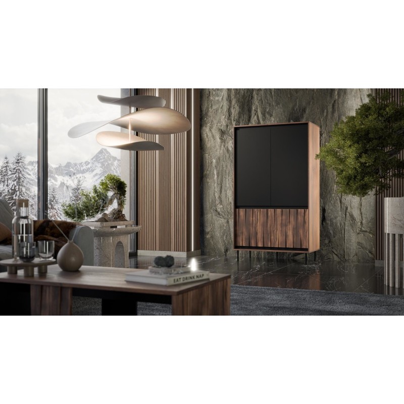 Ντουλάπι SWING S-1 σε καρυδί/μαύρο 102x55x179cm