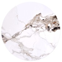 CARINA Τραπεζάκι σαλονιού με μπεζ μάρμαρο 80x80x46cm