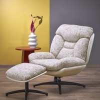 KRONOS Πολυθρόνα με υποπόδιο σε μπεζ χρώμα 78x90x98 με ύψος καθίσματος 46 εκ