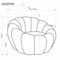 GASPAR 2 Πολυθρόνα σε μουσταρδί 90x95x60cm