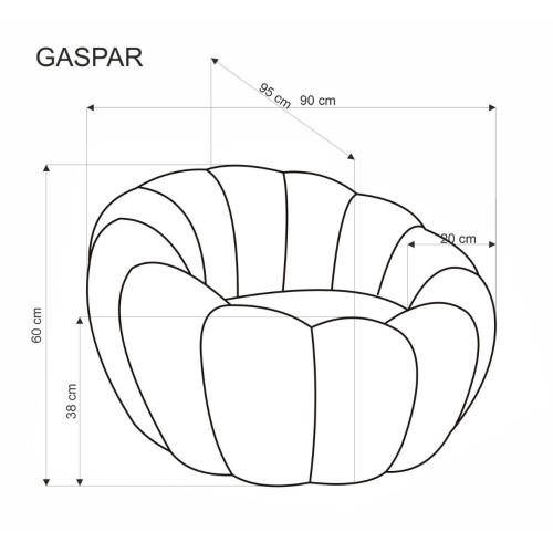 GASPAR 2 Πολυθρόνα σε μουσταρδί 90x95x60cm