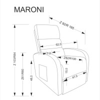 MARONI Πολυθρόνα relax με λειτουργία ανάκλισης σε μπεζ 62x92x84 με ύψος καθίσματος 48cm