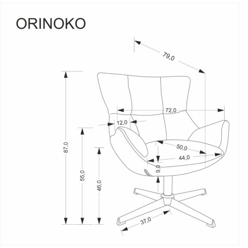 ORINOKO Πολυθρόνα με λειτουργία περιστροφής σε μπεζ 72x79x87 με ύψος καθίσματος 46cm