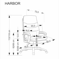 HARBOR Καρέκλα γραφείου με μηχανισμό TILT σε μαύρο 65x72x112cm