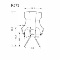 K573 Καρέκλα με λειτουργία περιστροφής σε γκρι 55x64x88 με ύψος καθίσματος 48cm