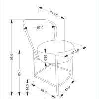 K126 Σκαμπό μπαρ σε γκρι 57x61x95 με ύψος καθίσματος 65cm