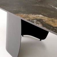 FORUM Τραπέζι τραπεζαρίας επεκτεινόμενo με μαύρο μάρμαρο 180-260x90x76cm