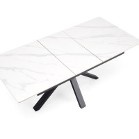 PLATAN Τραπέζι τραπεζαρίας με λευκό μάρμαρο 140-180x85x76cm