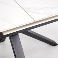 PLATAN Τραπέζι τραπεζαρίας με λευκό μάρμαρο 140-180x85x76cm