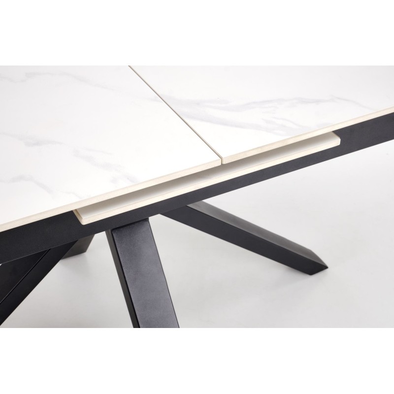 PLATAN Τραπέζι τραπεζαρίας με λευκό μάρμαρο 140-180x85x76cm