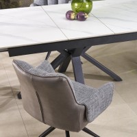 PLATAN Τραπέζι τραπεζαρίας με λευκό μάρμαρο 140-180x85x76cm