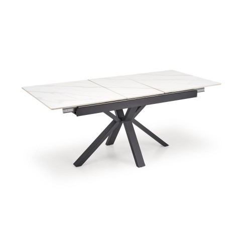 PLATAN Τραπέζι τραπεζαρίας με λευκό μάρμαρο 140-180x85x76cm
