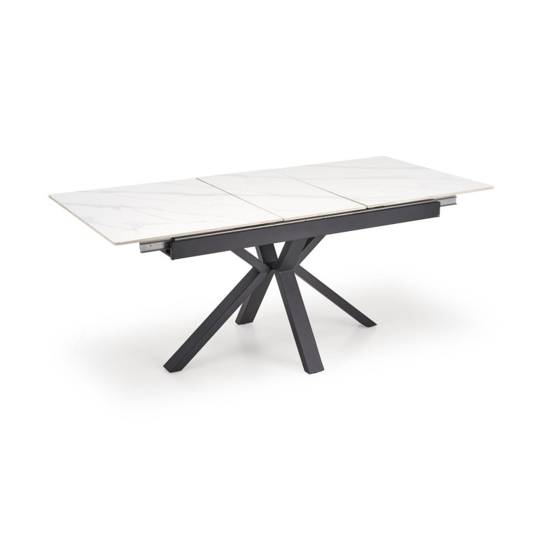 PLATAN Τραπέζι τραπεζαρίας με λευκό μάρμαρο 140-180x85x76cm
