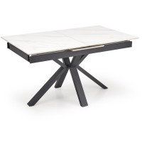 PLATAN Τραπέζι τραπεζαρίας με λευκό μάρμαρο 140-180x85x76cm