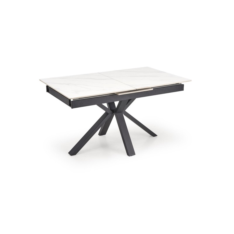 PLATAN Τραπέζι τραπεζαρίας με λευκό μάρμαρο 140-180x85x76cm
