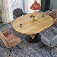 FANIS Τραπέζι τραπεζαρίας επεκτεινόμενο σε φυσική απόχρωση 120-160x120x78cm