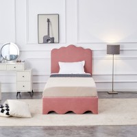 ORSO Κρεβάτι ματ βελούδο σε ροζ απόχρωση 216x98x117cm (για στρώμα 90x200cm)