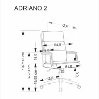 ADRIANO 2 Καρέκλα Γραφείου από Τεχνόδερμα Ανοιχτό Γκρι με Μηχανισμό TILT 65x70x110cm