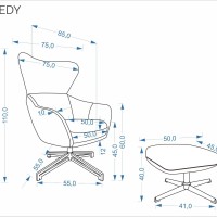 Fredy Περιστρεφόμενη Πολυθρόνα Relax με Υποπόδιο Μπεζ 75x85x110cm