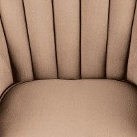 TITAN Κλασική Βελούδινη Πολυθρόνα Μπεζ με Ξύλινα Πόδια 73x70x87cm