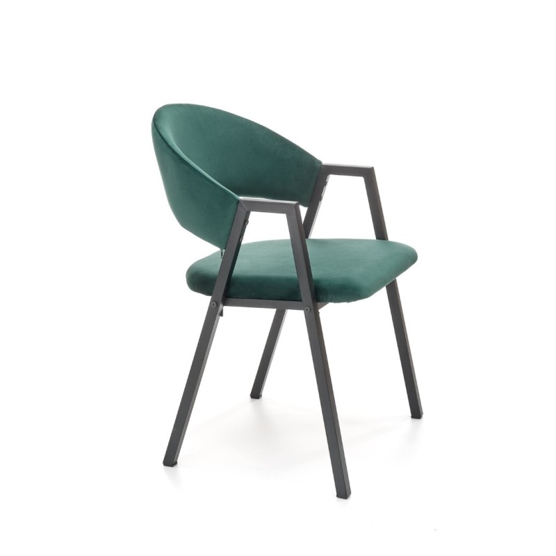 K473 καρέκλα σκούρο πράσινο διαστάσεις: 54/58/82cm με ύψος καθίσματος 47 cm