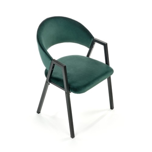 K473 καρέκλα σκούρο πράσινο διαστάσεις: 54/58/82cm με ύψος καθίσματος 47 cm