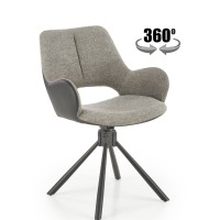 K494 καρέκλα, γκρι / μαύρο διαστάσεις: 57/59/85cm με ύψος καθίσματος 50 cm, λειτουργία περιστροφής