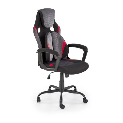 JENSEN Καρέκλα γραφείου μαύρο/γκρι/κόκκινο 65x70x115cm