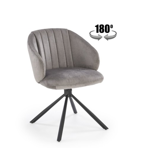 K533 καρέκλα, μαύρο / γκρι διαστάσεις: 57/60/80cm με ύψος καθίσματος 49 cm, λειτουργία περιστροφής 180