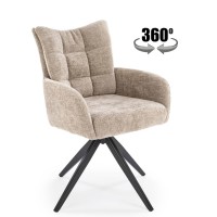 K540 Καρέκλα τραπεζαρίας μπεζ: 60x63x89cm ύψος καθίσματος 51 cm, λειτουργία περιστροφής 360