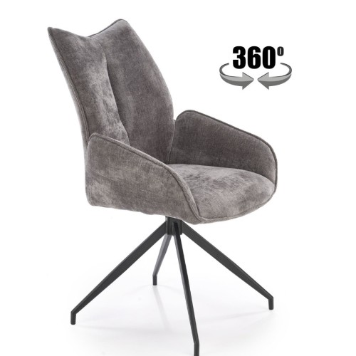 K553 καρέκλα, γκρι διαστάσεις: 60/66/96cm με ύψος καθίσματος 52 cm, λειτουργία περιστροφής 360