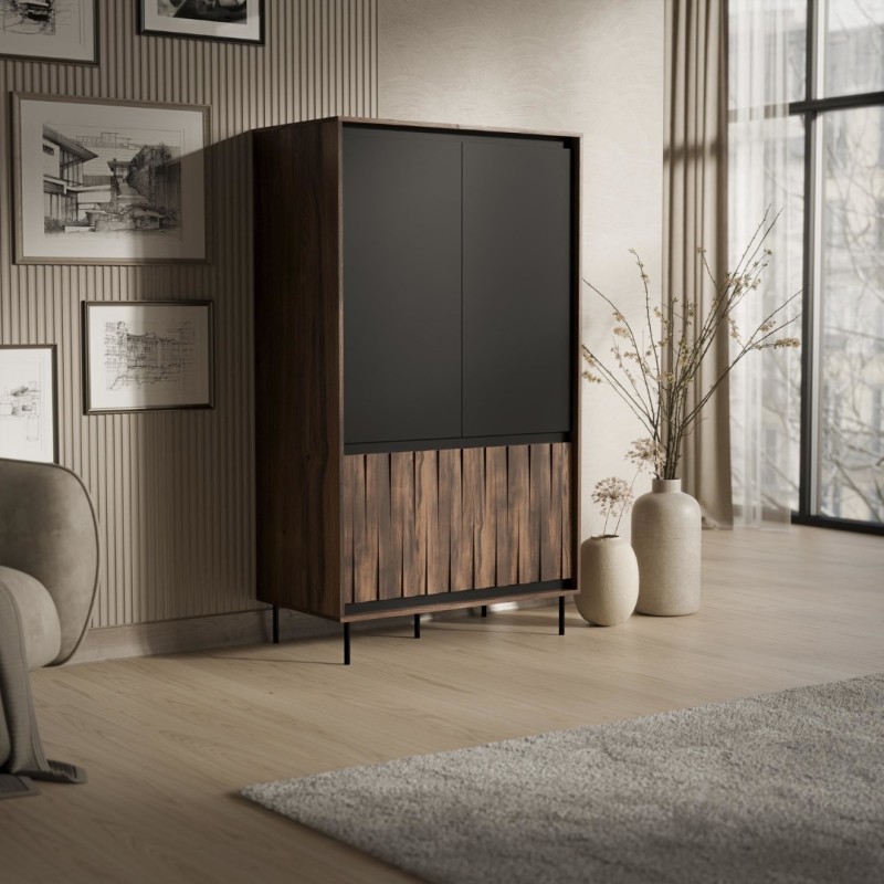 Ντουλάπι SWING S-1 σε καρυδί/μαύρο 102x55x179cm