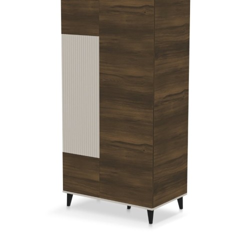 RANDOM Ντουλάπι σε καρυδί και κασμίρ απόχρωση 90x55x182cm