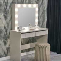 HOLYWOOD 2 Μπουντουάρ με καθρέφτη και φώτα LED 94x43x140cm
