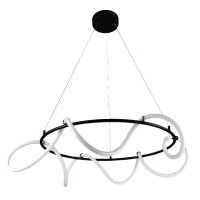 InLight Κρεμαστό φωτιστικό LED 80W 3000K από μαύρο μέταλλο και σωλήνα σιλικόνης D:80cm (6016-Α)