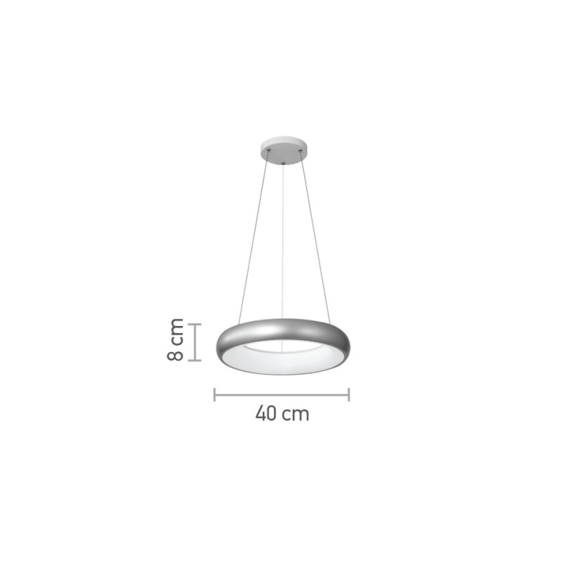 InLight Κρεμαστό φωτιστικό LED 24W 3CCT από χρυσαφί και λευκό ακρυλικό D:40cm (42024-B-Golden)